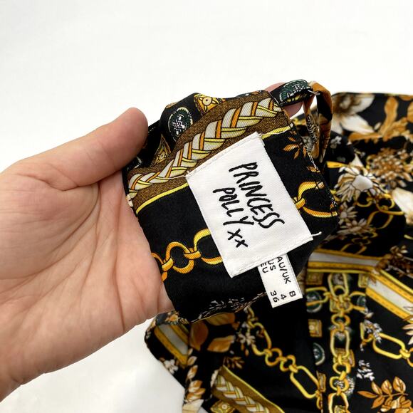 Princess Polly black chain scarf crop top - Picture 3 of 3